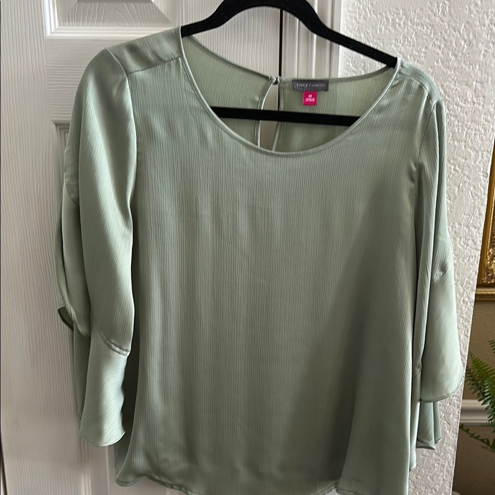 Vince Camuto Green 3/4 Sleeve Relaxed Blouse